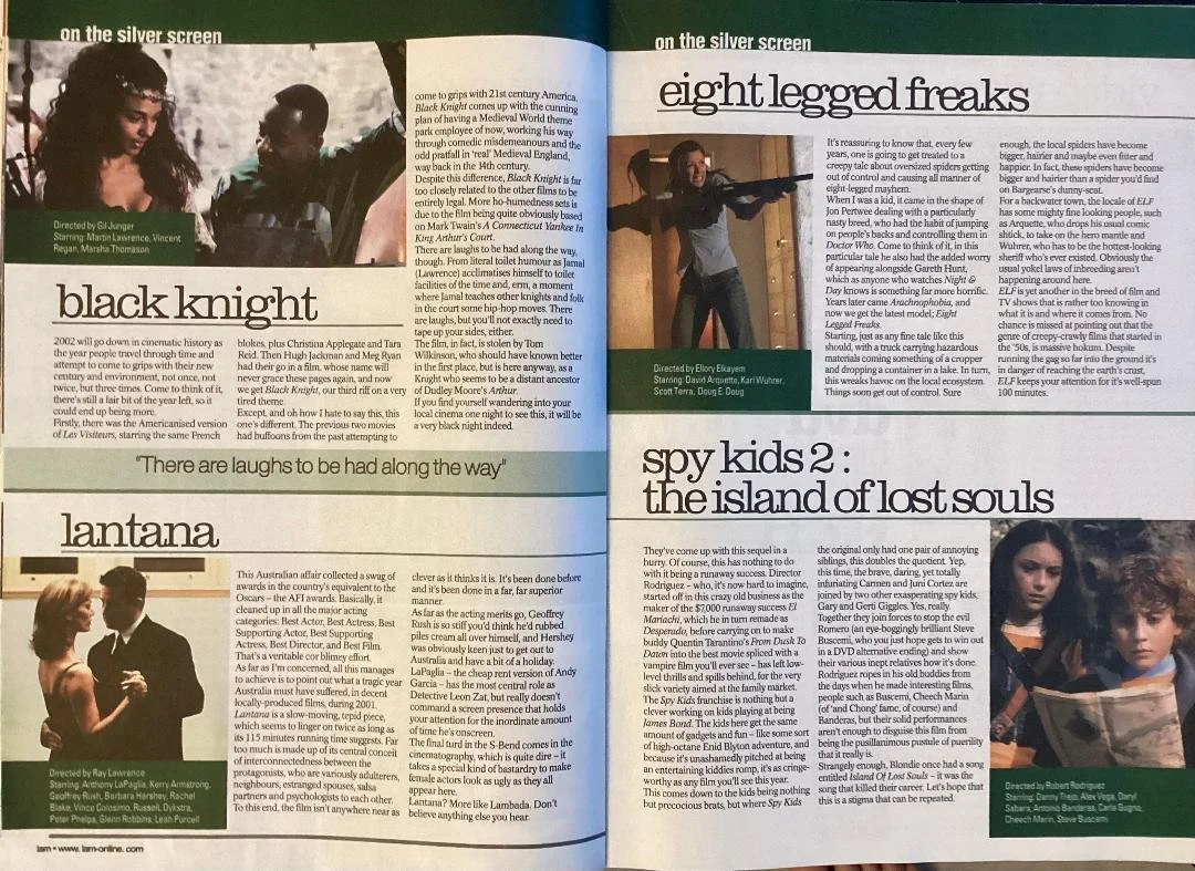 Movie review column for LA (Living Abroad Magazine), a weekly print magazine distributed across London, UK.