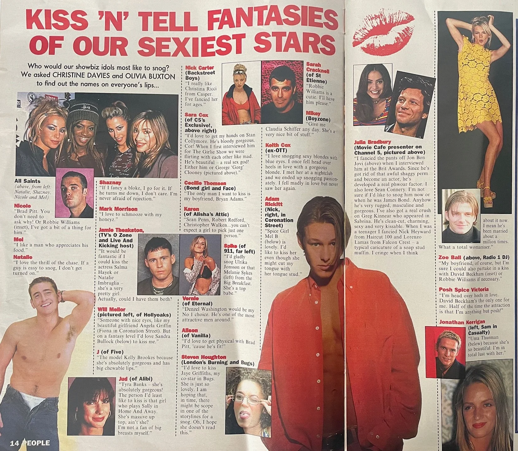 A celebrity feature for the Sunday People newspaper's magazine supplement (print edition, with a weekly circulation of between 1.6M and 2 Million copies)