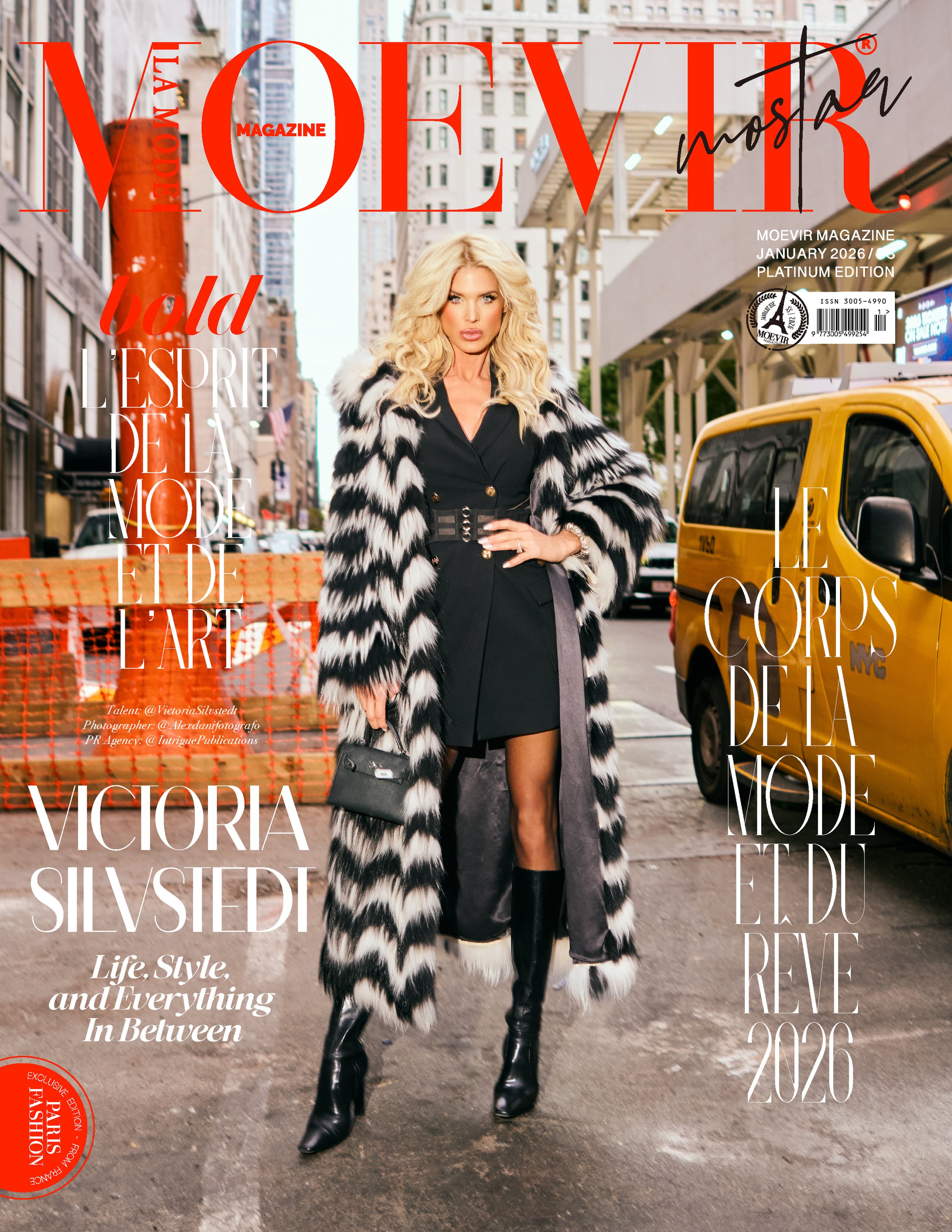 Cover story interview with supermodel, singer and TV star Victoria Silvstedt for 'Moevir Paris' magazine - print and digital. 2025. 
(Click image to read)