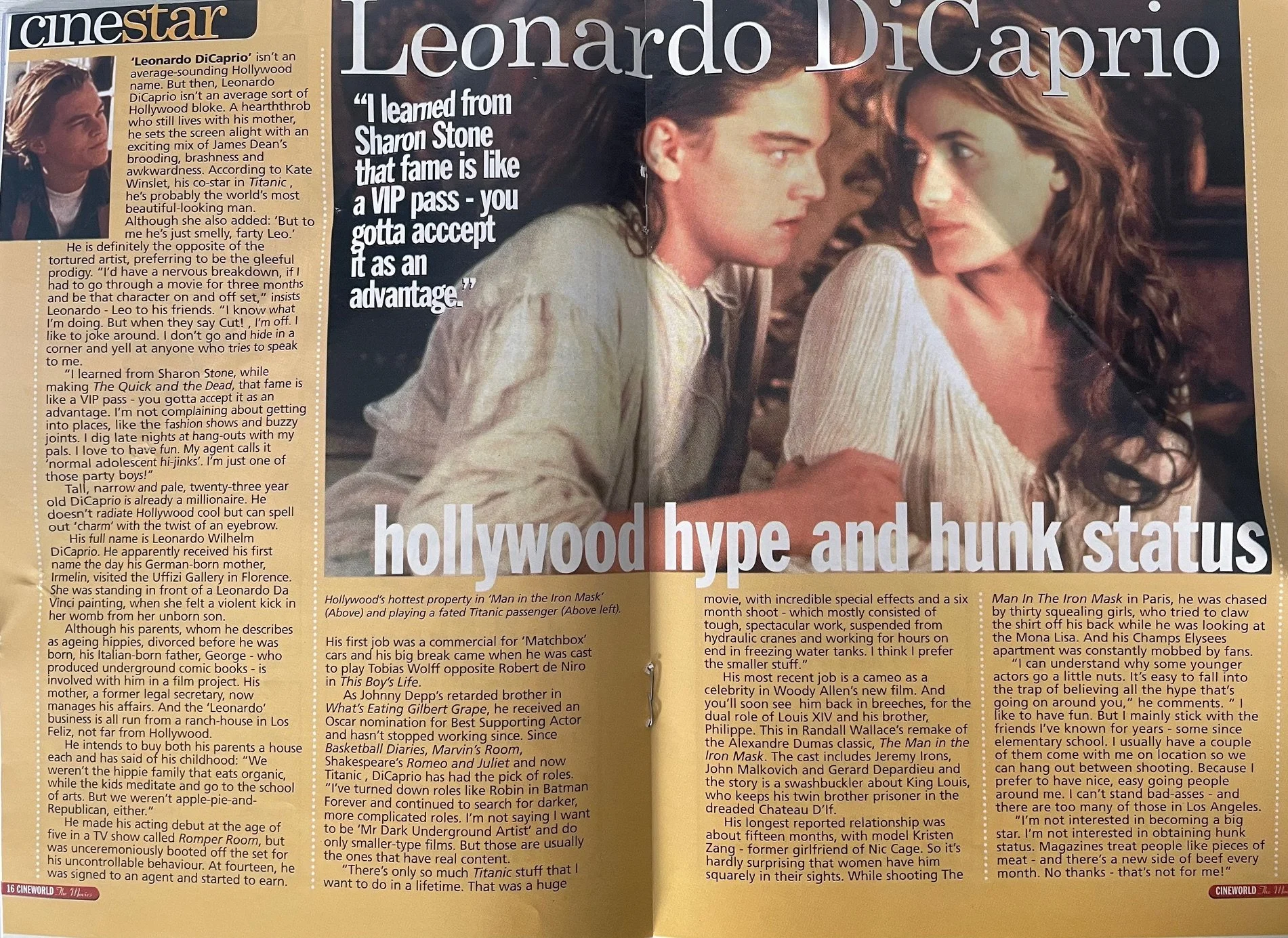 Leonardo DiCaprio article for CineWorld magazine (print publication distributed throughout CineWorld cinemas in the UK)