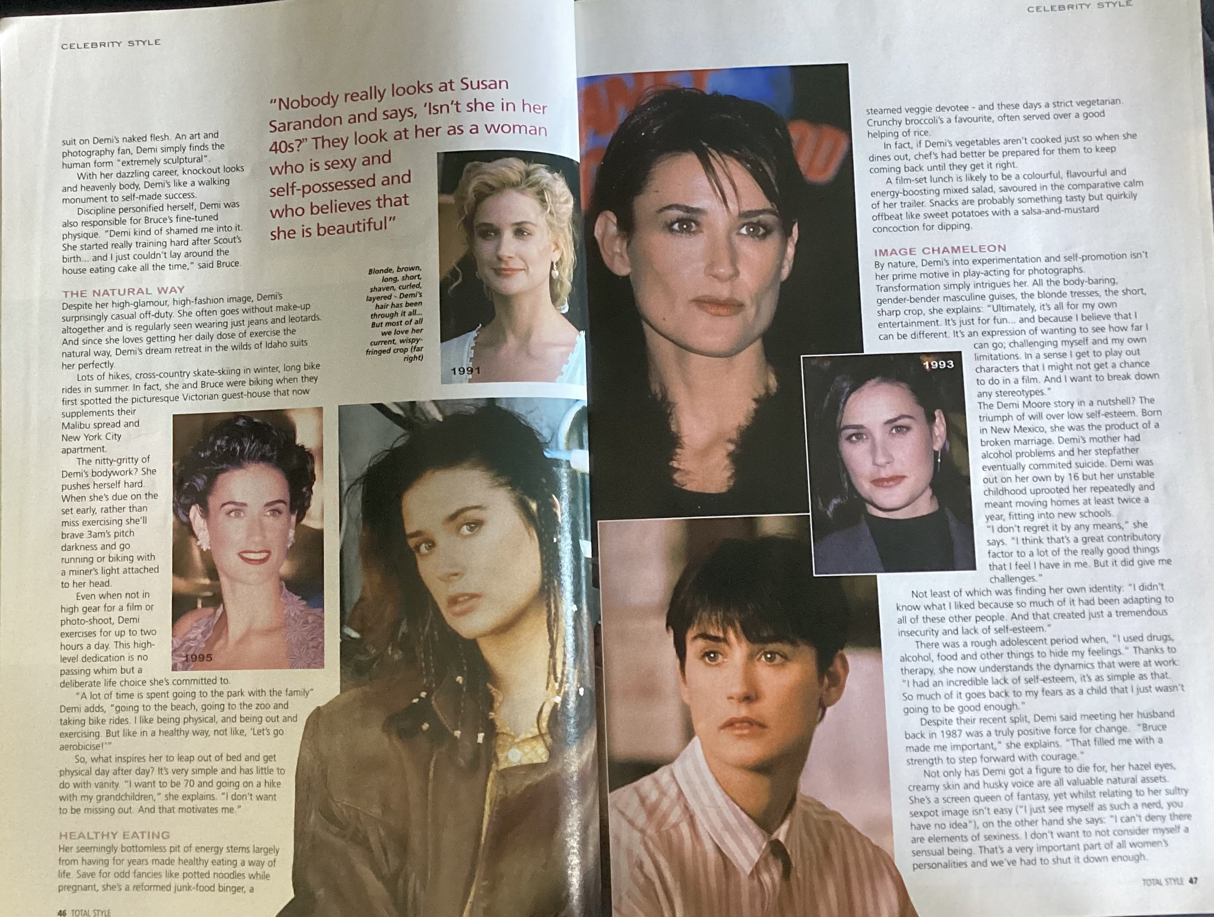 Interview with actress Demi Moore for British consumer print publication, 'Total Style'. (I was the magazine's editor)