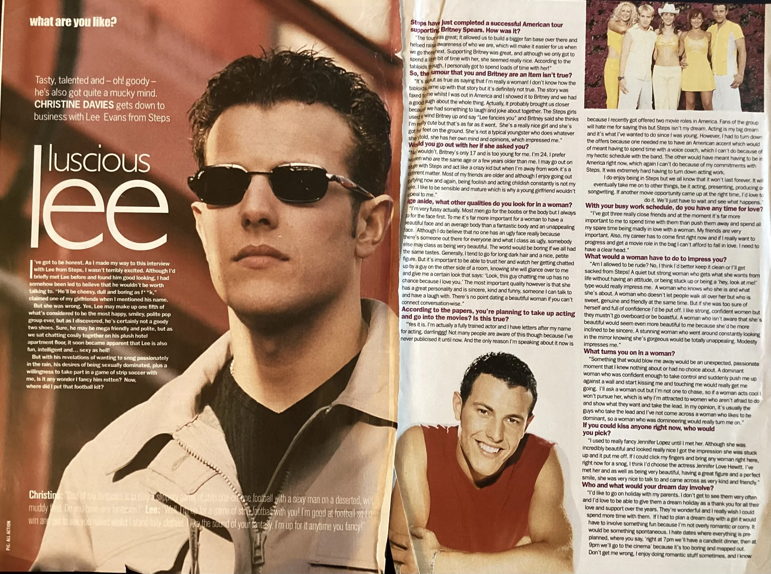 Celebrity interview with singer Lee Latchford Evans from Steps for 'GAT' magazine - (print publication distributed throughout London, UK)
