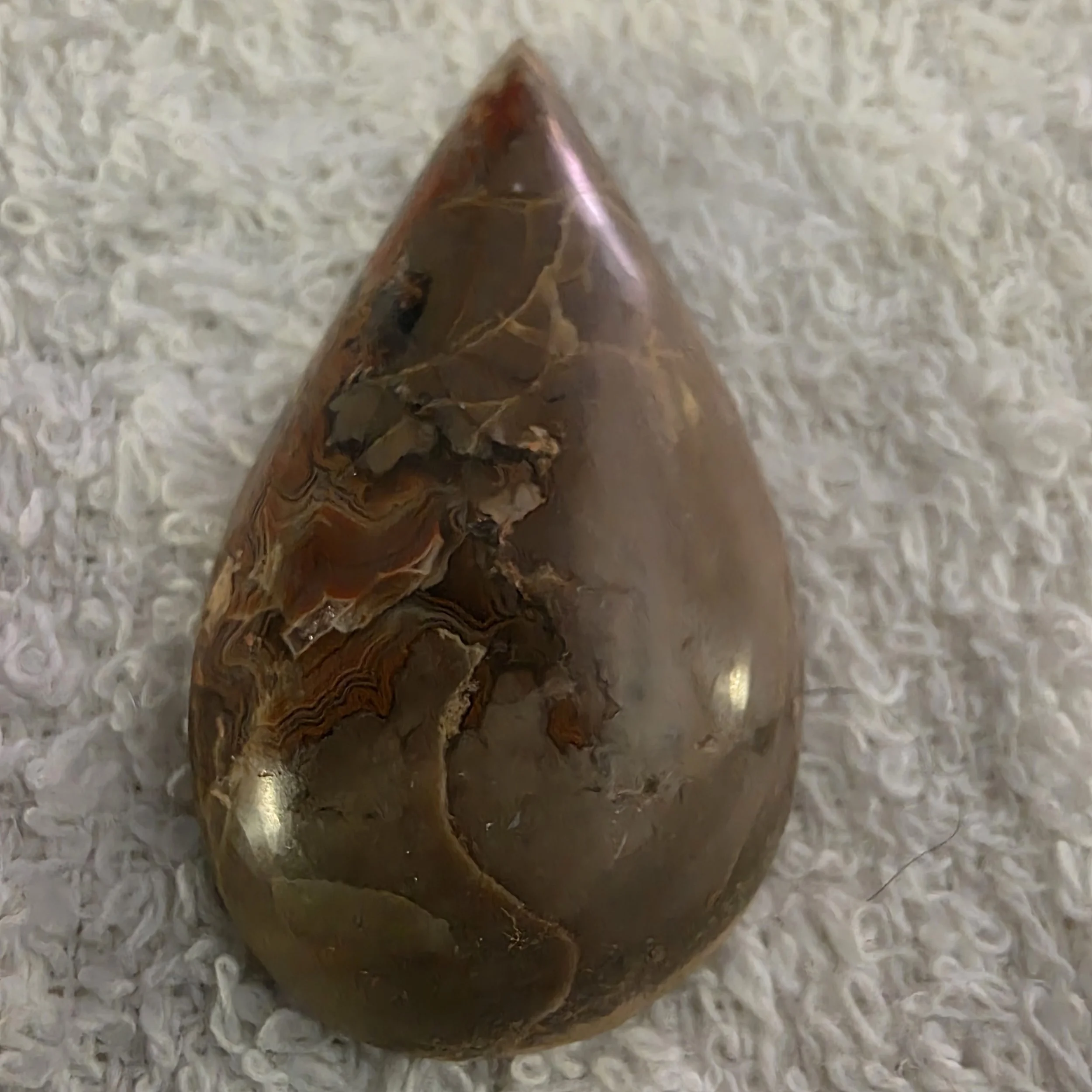 Tear-Drop Shaped Tee Pee Canyon Agate Cabochon