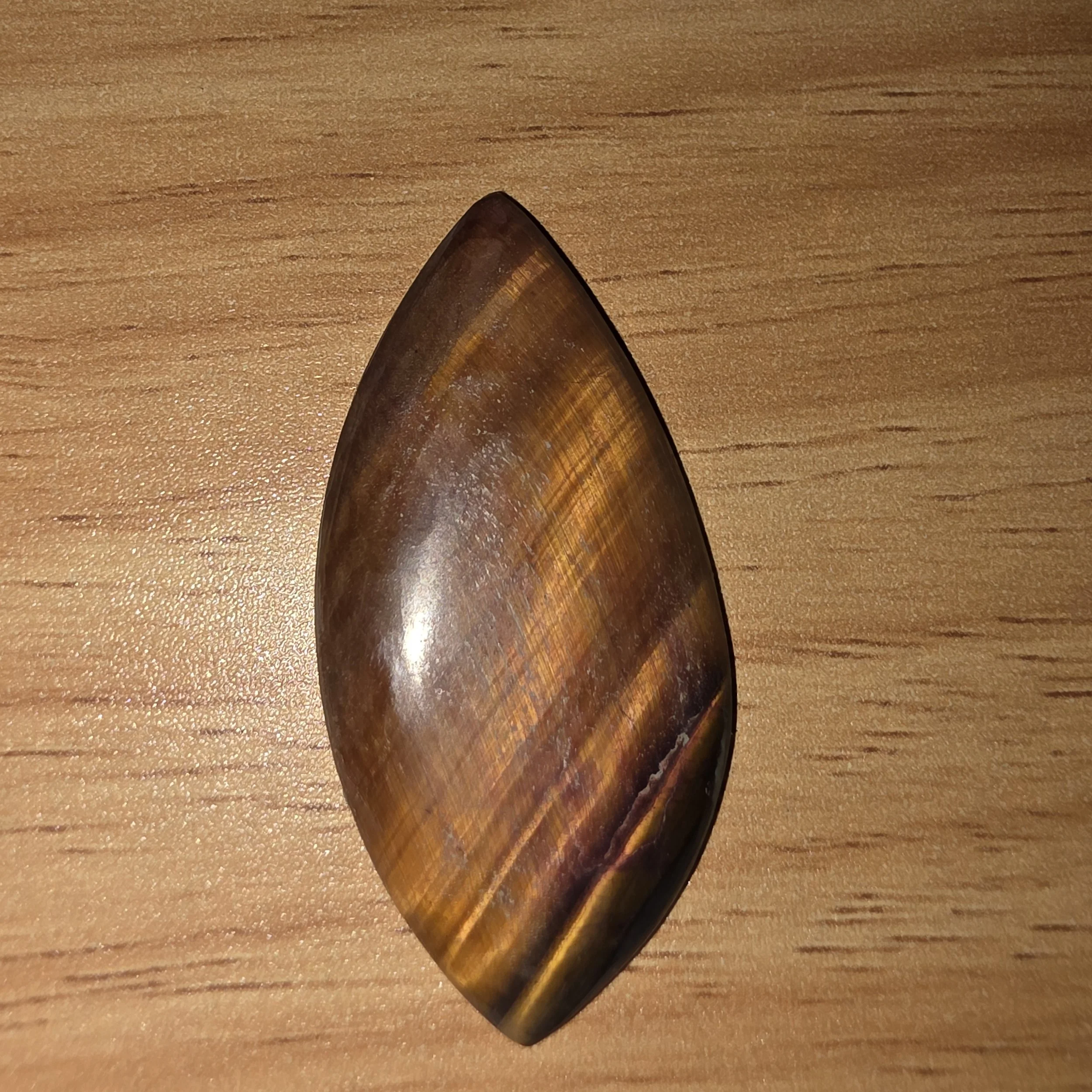 Leaf-Shaped Tiger's Eye Cabochon