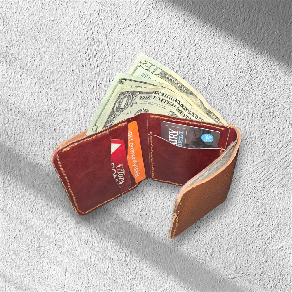 Split Chrome tanned Tri-fold Leather Wallet