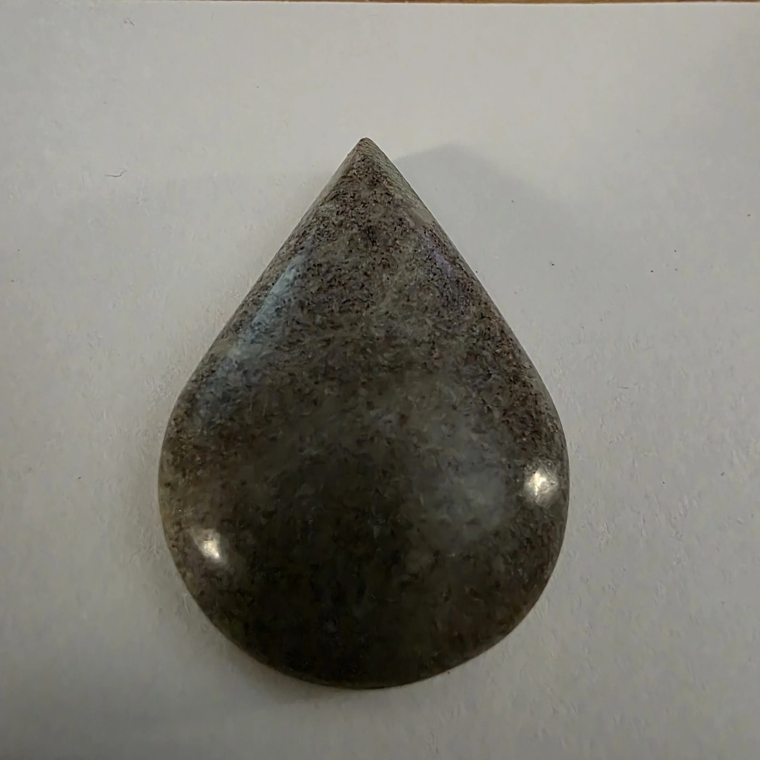 Teardrop Natural Gray Obsidian Cabochon