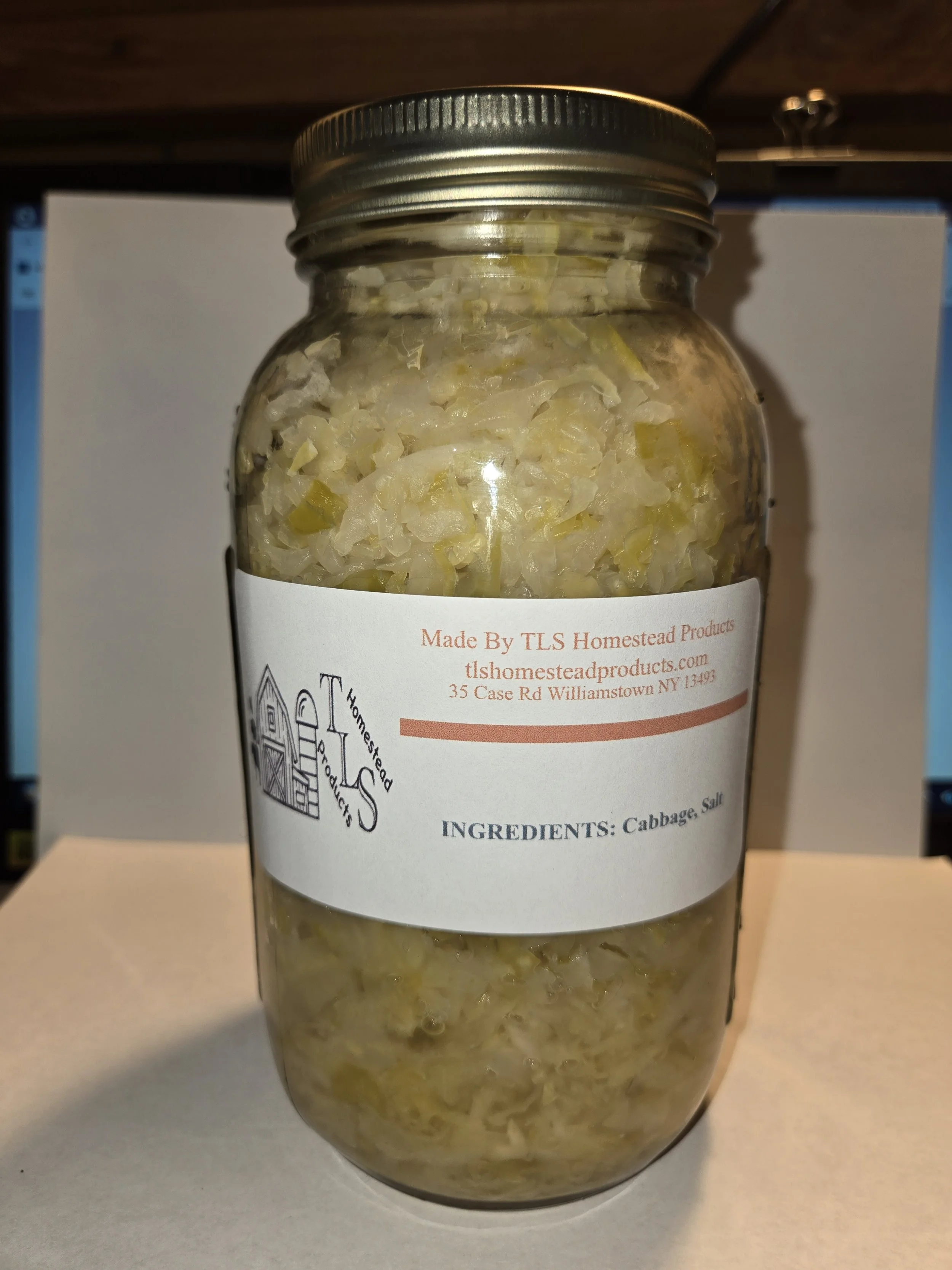 Quart Of Homemade Sauerkraut - Probiotic-Rich