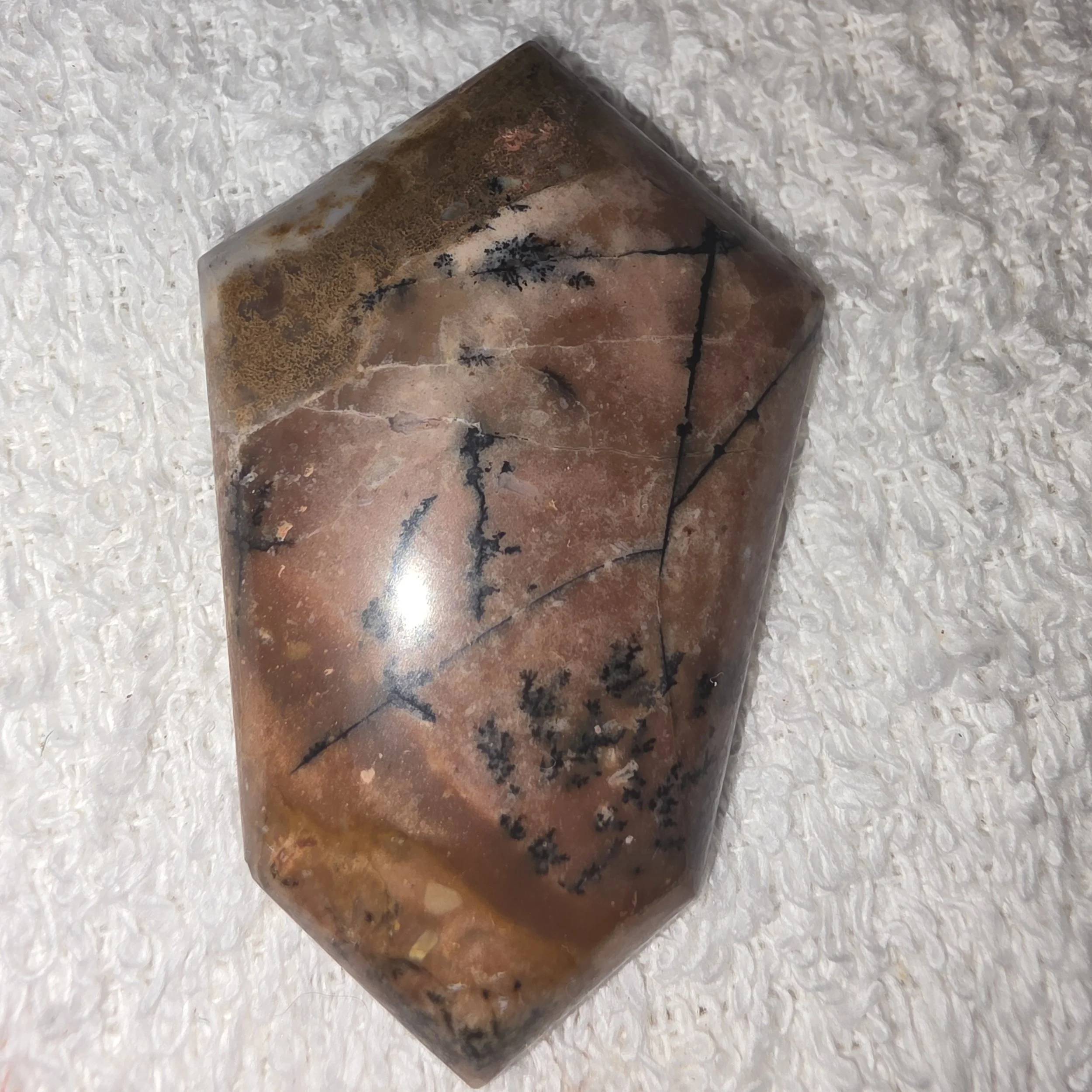 Kite-Shaped Indonesian Dendritic Jasper Cabochon