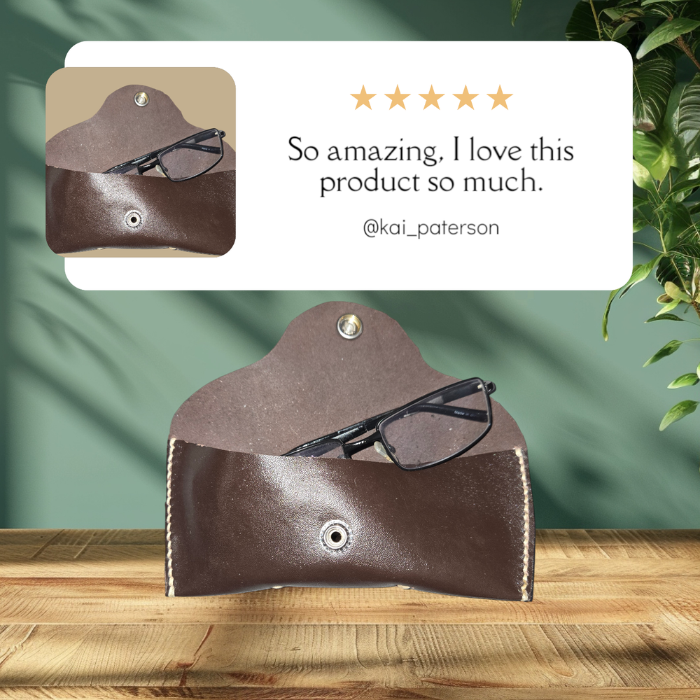 Patent Chrome Tanned Leather Eye Glass Case