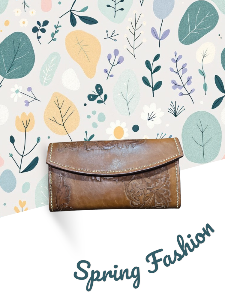 Brown Leather Long Wallet
