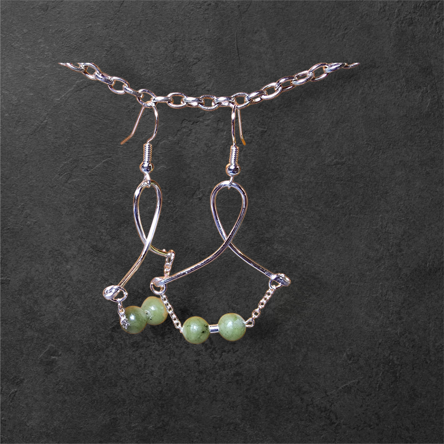 China jade silver dangle