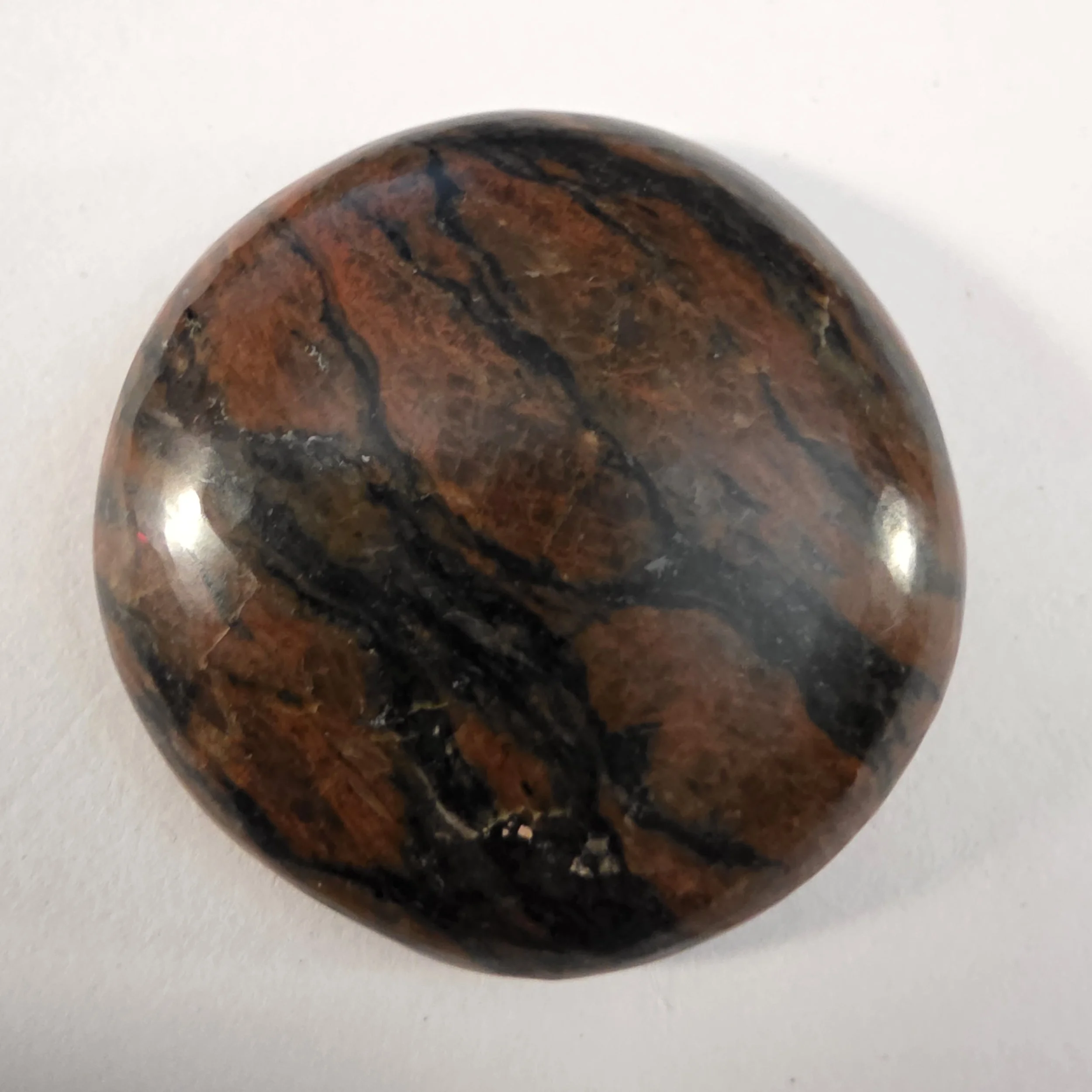 Circle Shaped Mahogany Obsidian Cabochon