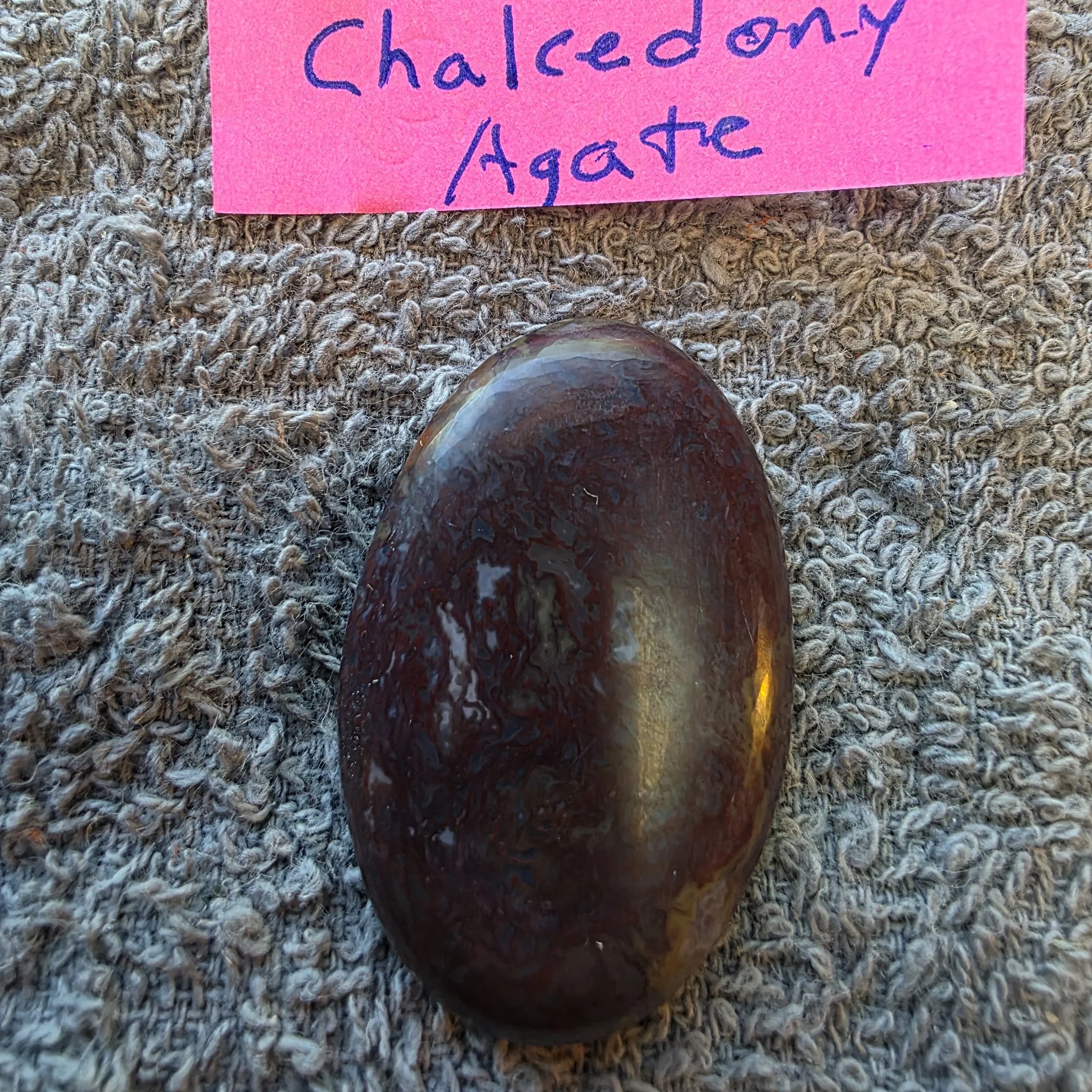 Oval Shaped Chalcedony Agate Cabochon