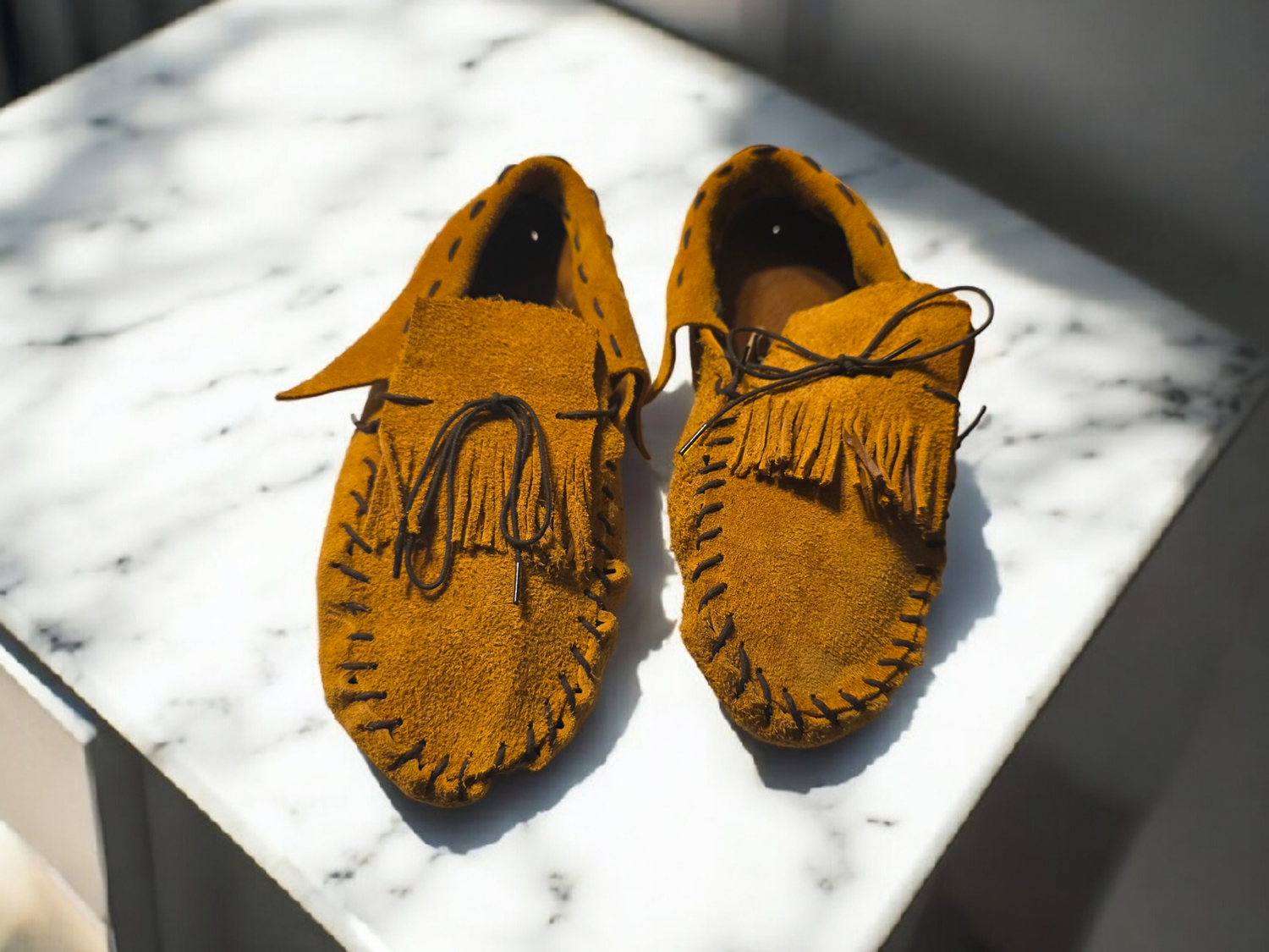 Light Brown Suede Leather Moccasin