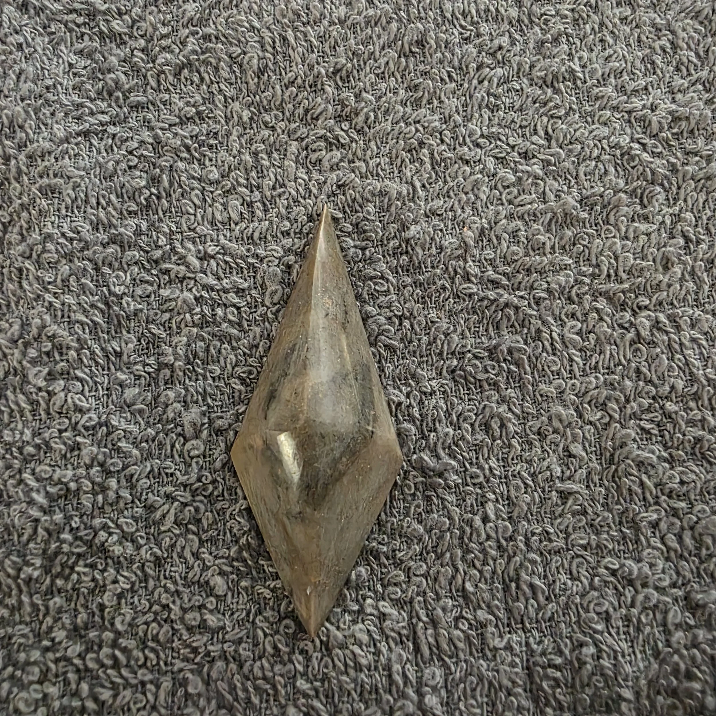 Oblong Diamond Grey Quartz Cabochon