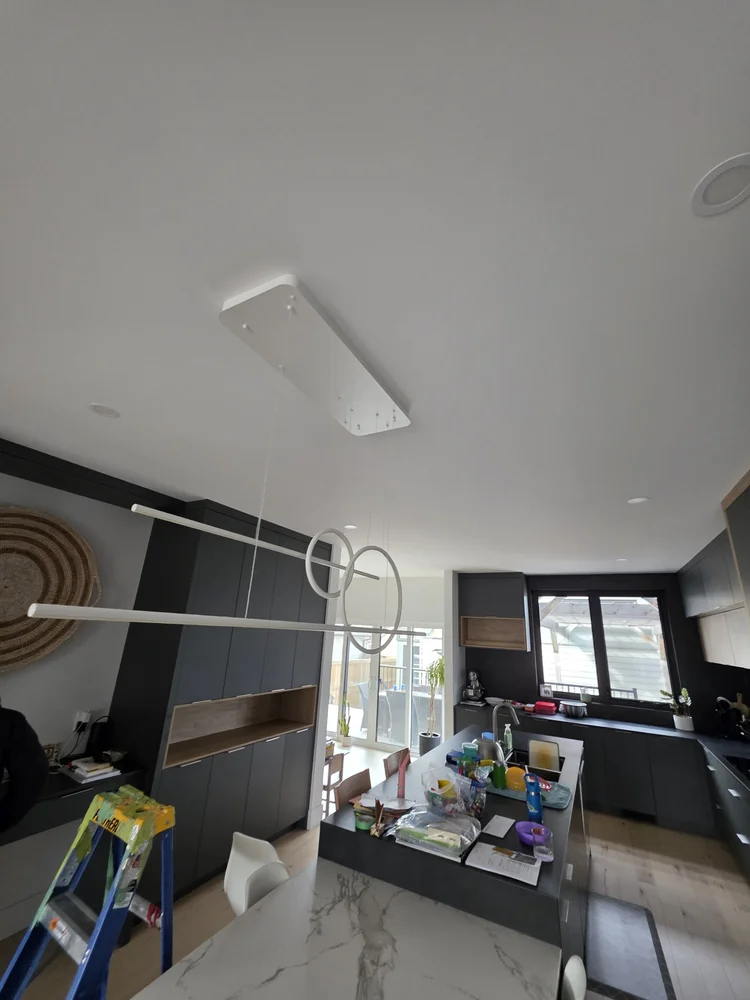 Linear pendant light fixture installation Edmonton