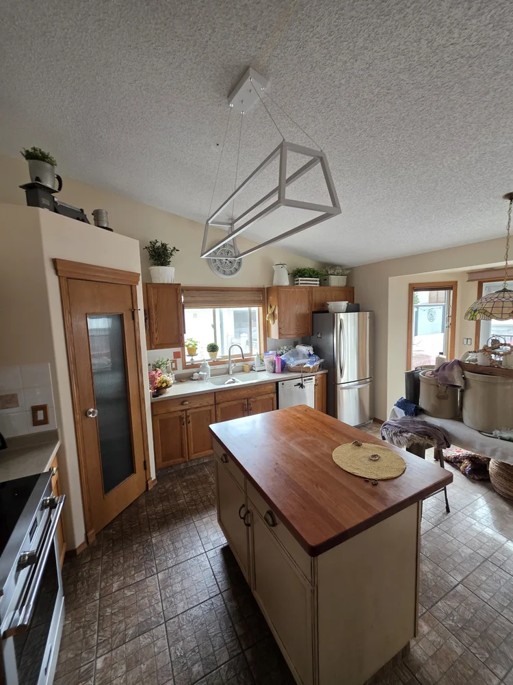Kitchen island pendant light installation Edmonton