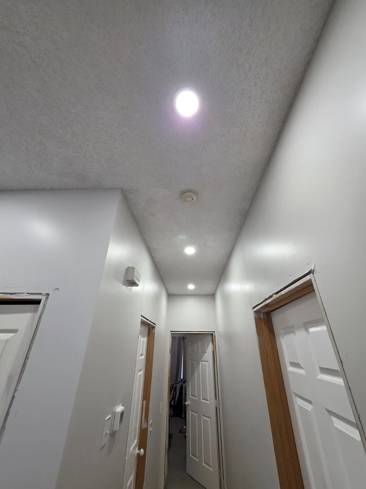 Upstairs hallway pot lights Edmonton