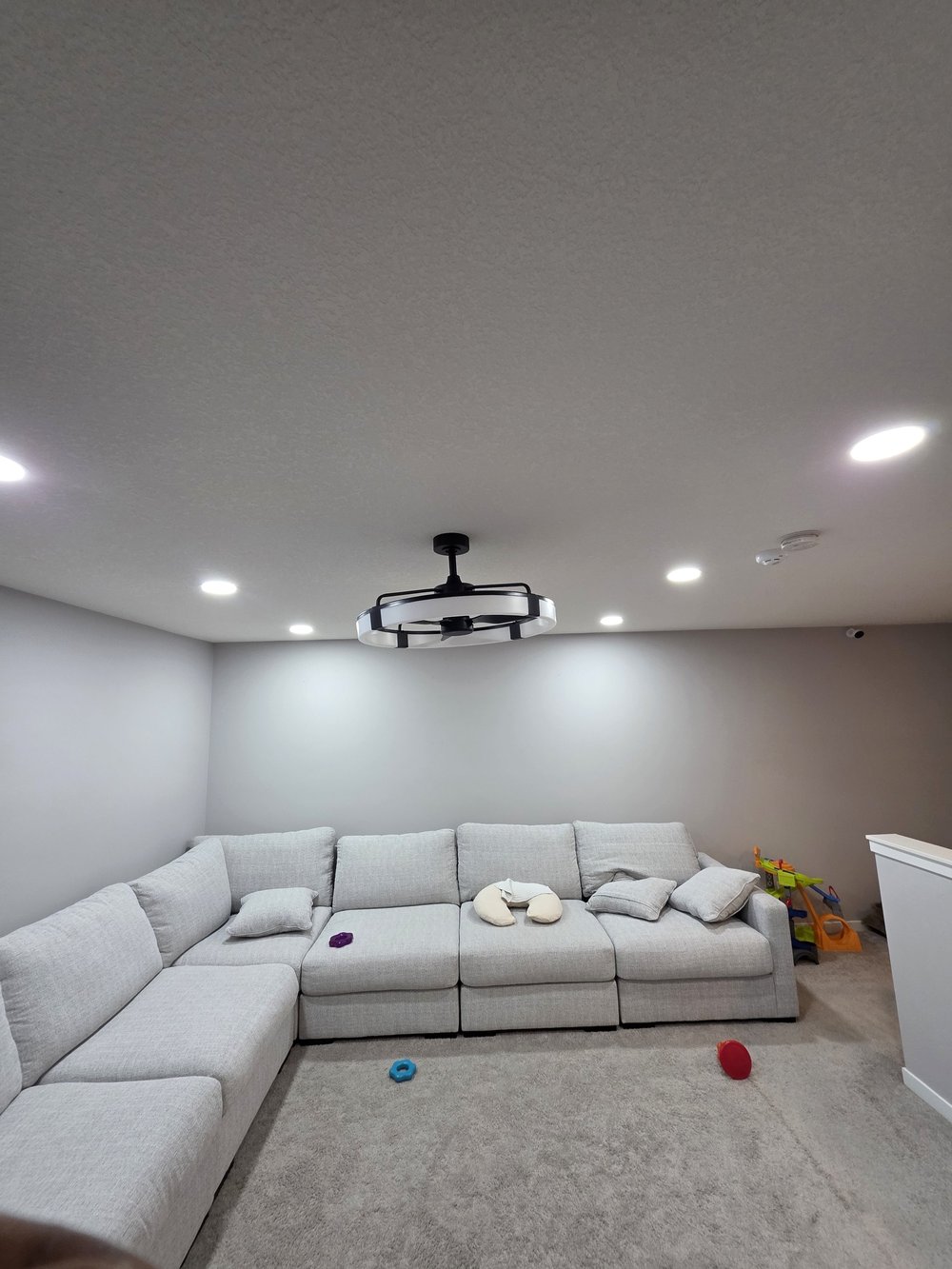 Bonus room pot lights by Raylum Lighting