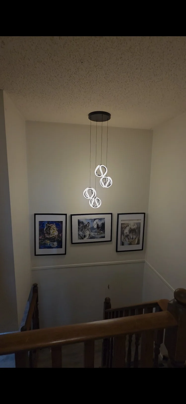 Stairwell pendant light installation Edmonton