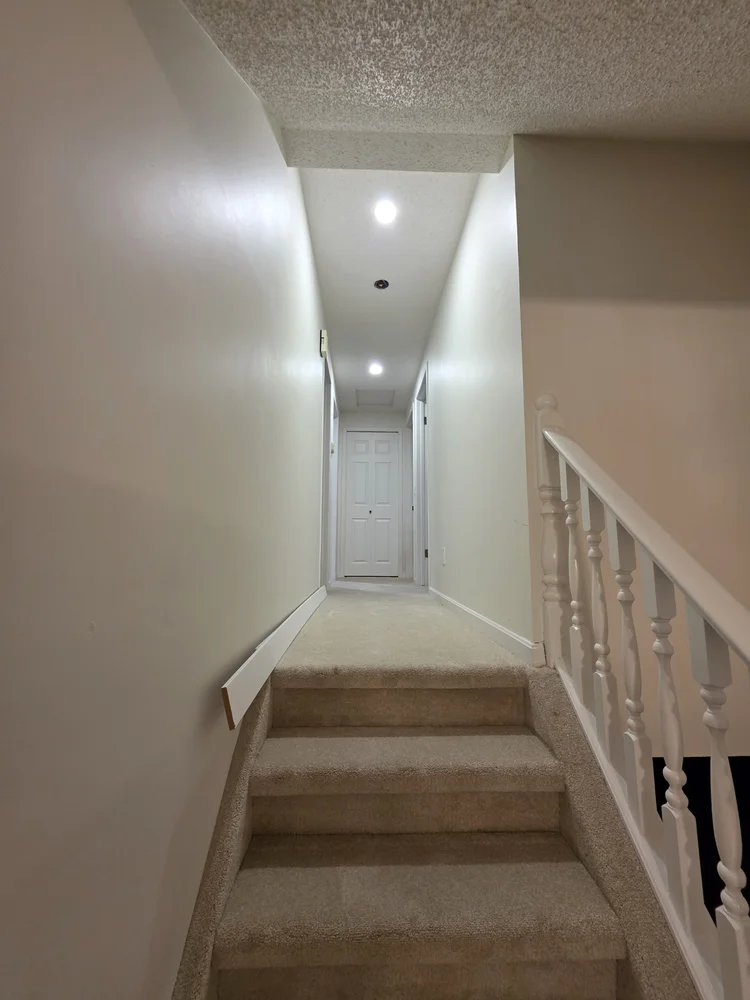 Basement stairwell pot lights Edmonton