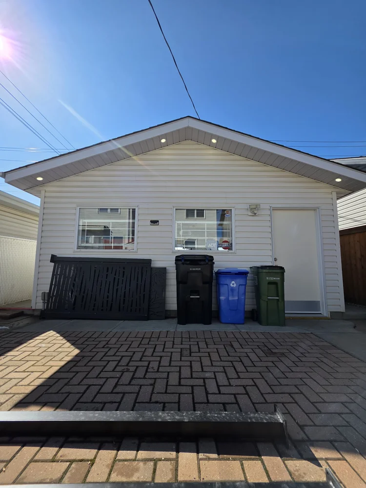 Exterior potlight installation Edmonton garage