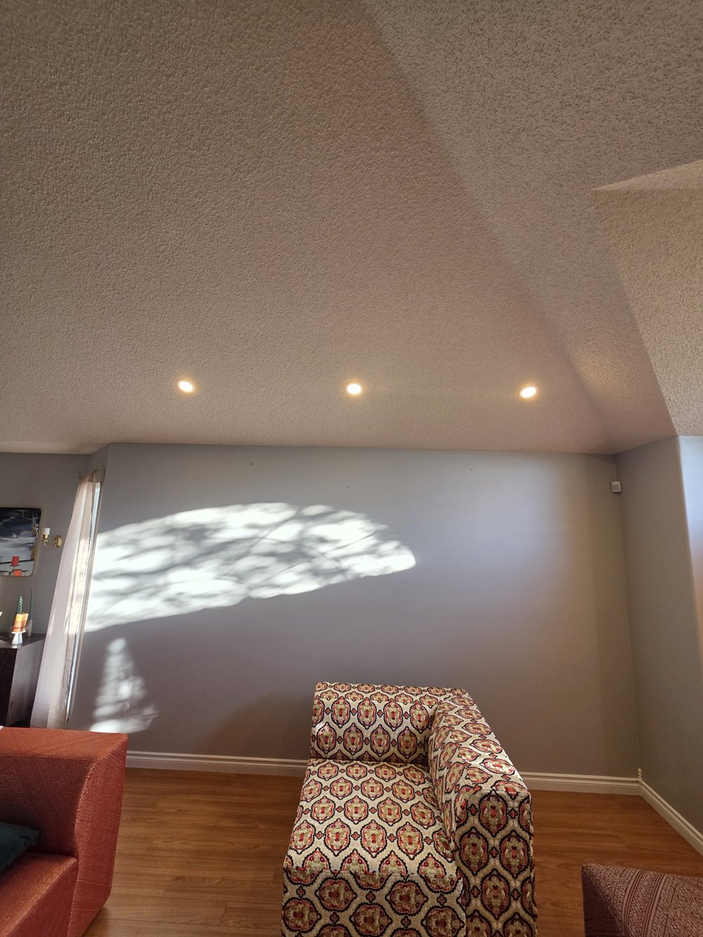 LED pot lights in a vaulted bonus room in St. Albert