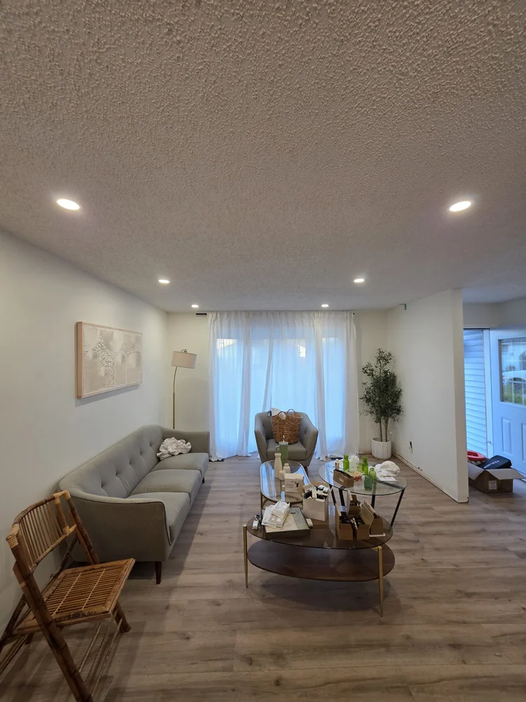 Main floor living room pot lights Edmonton