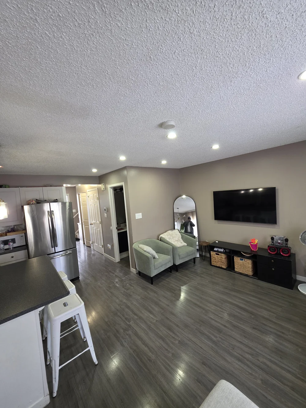 Open concept living room recessed lights Edmonton