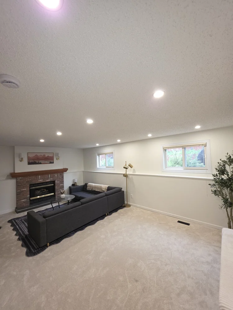 Basement family room pot lights Edmonton