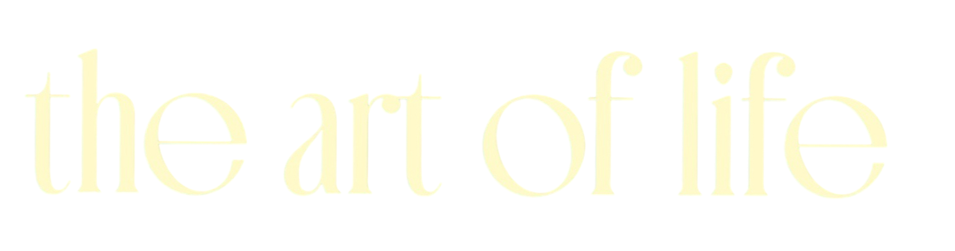 The words "the art of life" written in stylized, light-colored font on a transparent background.