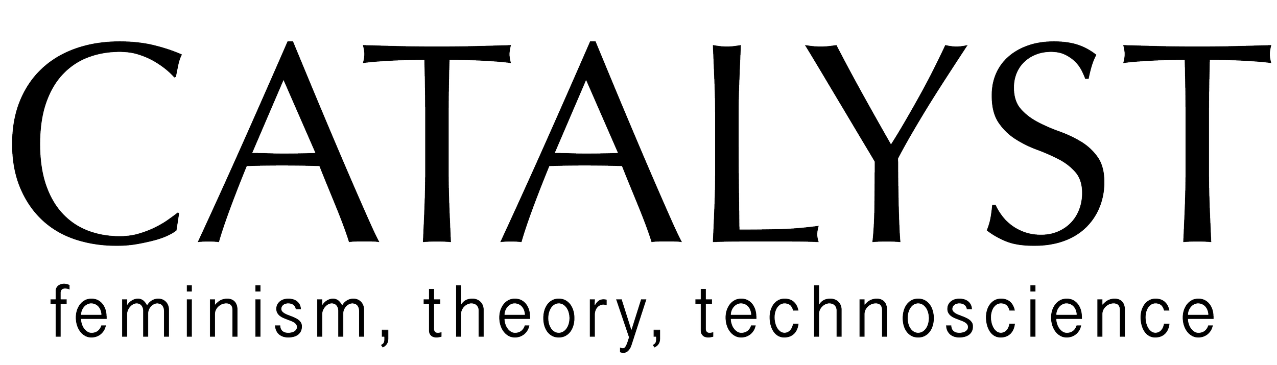 Text reading 'CATAILY' with smaller text below that says 'feminism, theory, technoscience'.