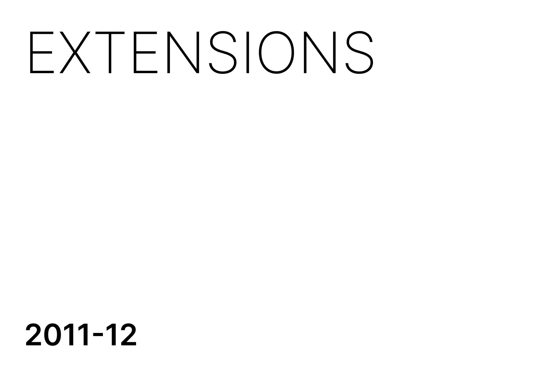 Text that reads 'Extensions' in large font at the top. The bottom left corner shows the date '2011-12'.