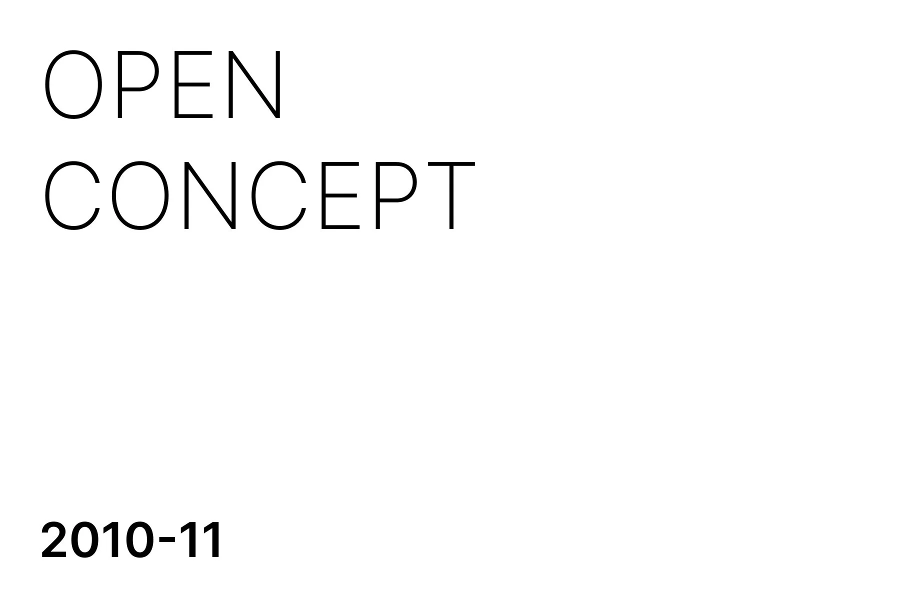 Cover page with the title 'Open Concept' and the date '2010-11'.