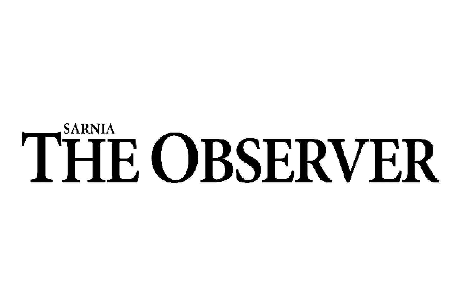 Black and white logo of 'The Observer' newspaper with 'Sarnia' in smaller text above.