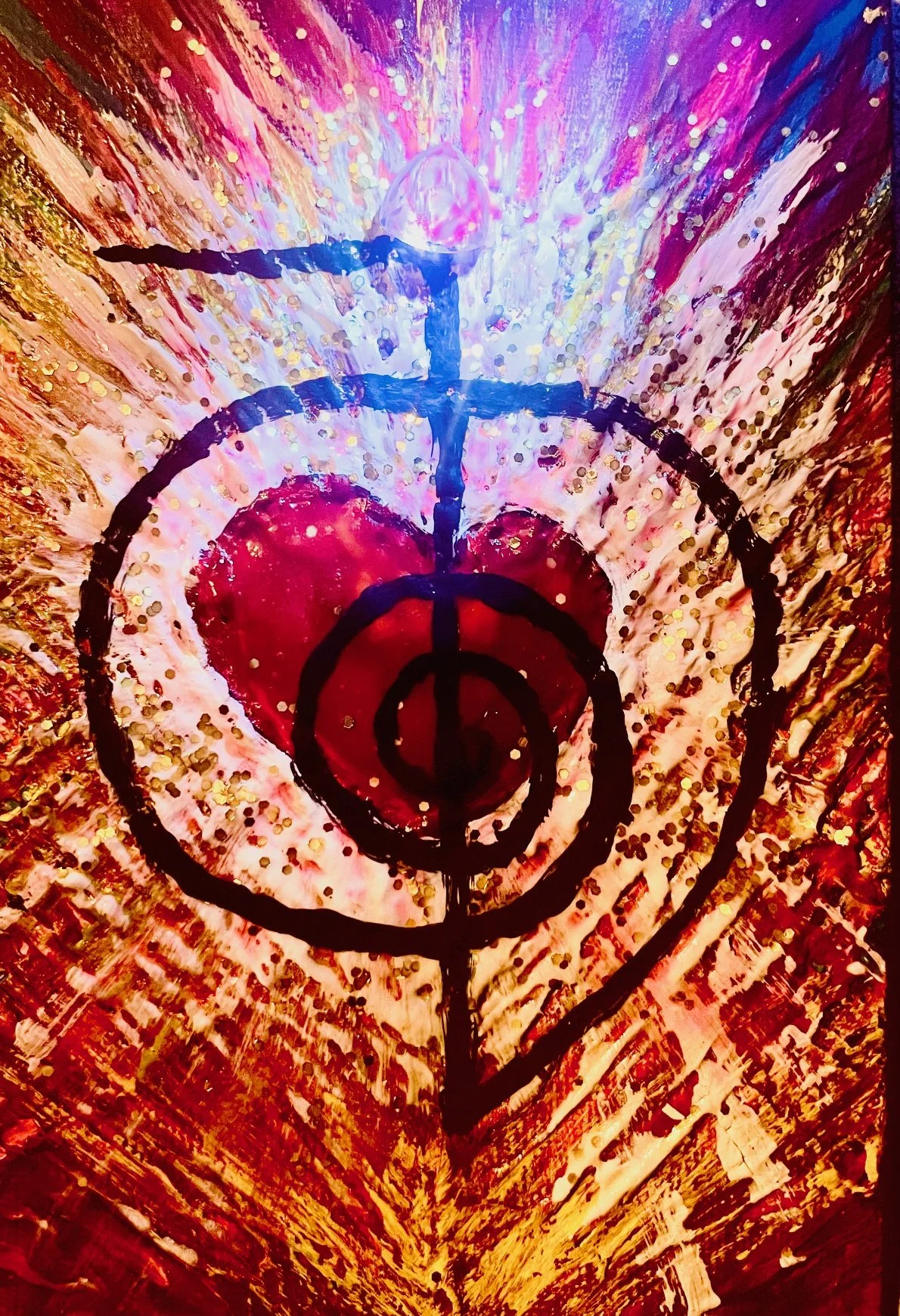 The Ascension Series:
Title: CHO-KU-REI
Medium: Oil. Mixed media on duck canvas
Size: 4x6 inches. unframed
Editions: Original artwork. Prints may be found and purchased at, Creative Souls Vibe - creative-souls-vibe.printify.me. 

Contains the first s