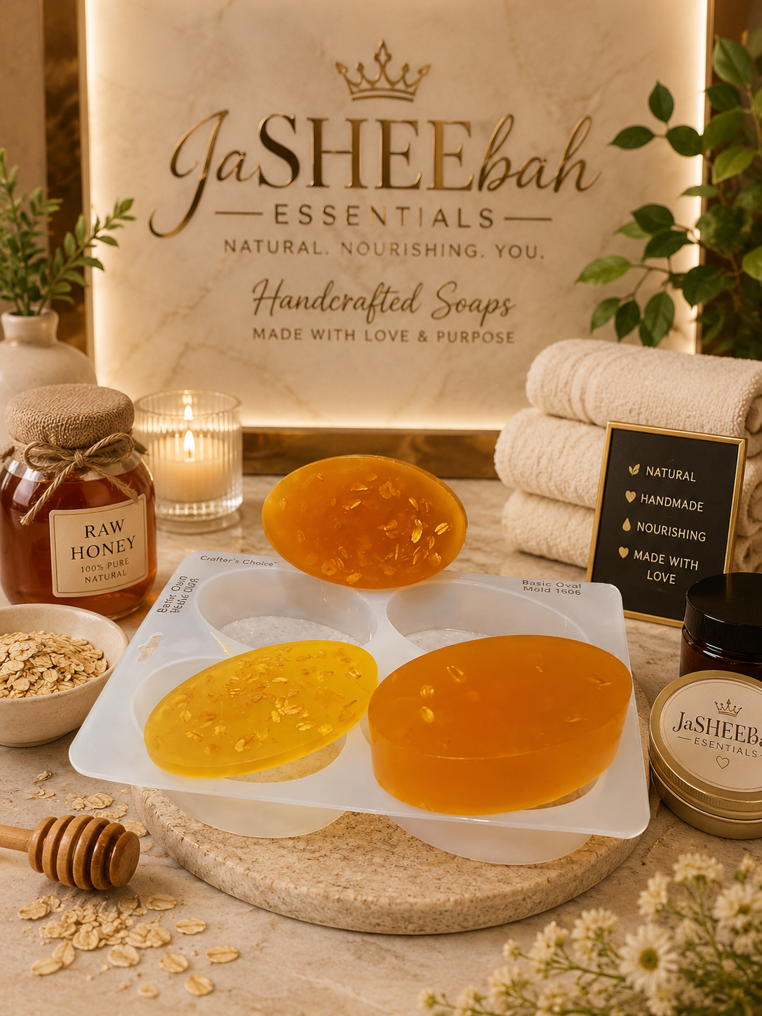 🌿🍯 Turmeric Oatmeal & Honey Soap