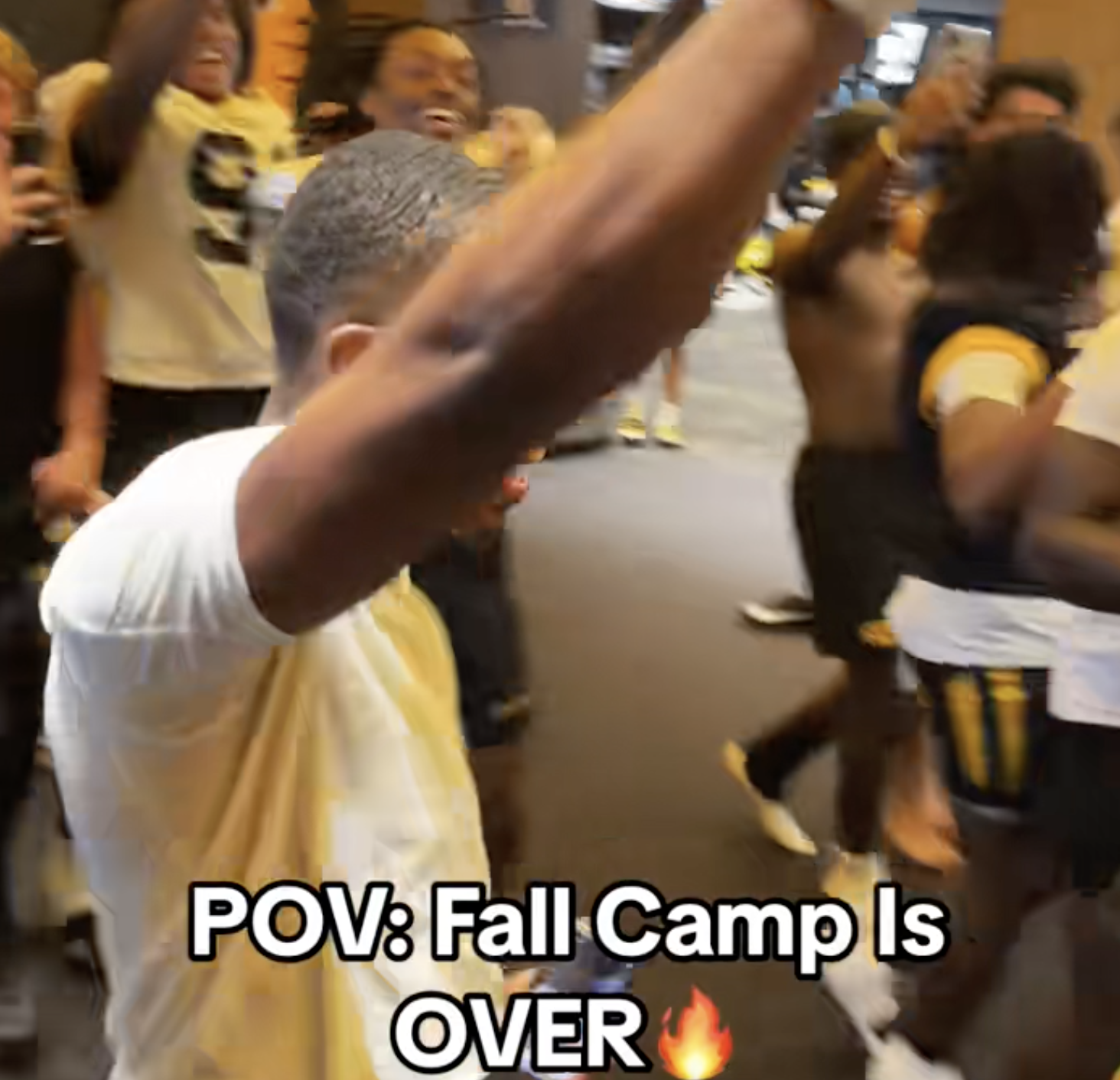 158k+ views. (Disclaimer: The chosen music was what was playing in the locker room.) As an athlete, Tyson had very unique opportunities for filming content. One example from the end of fall camp blew up as a fun update from inside the locker room.