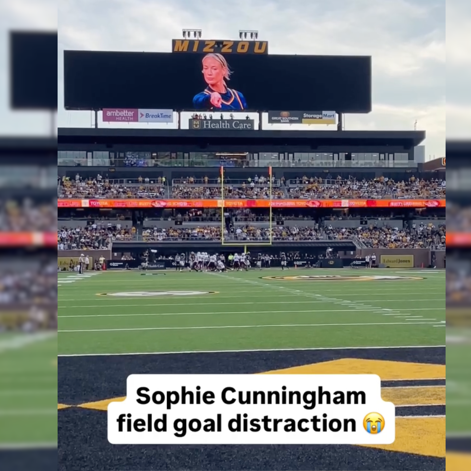 This field goal image made Tyson chuckle, so he pulled his phone out to record it. That resulted in 2.7 million views on his Instagram alone! A later post of the same field goal distraction resulted in a collab with Front Office Sports, and multiple 