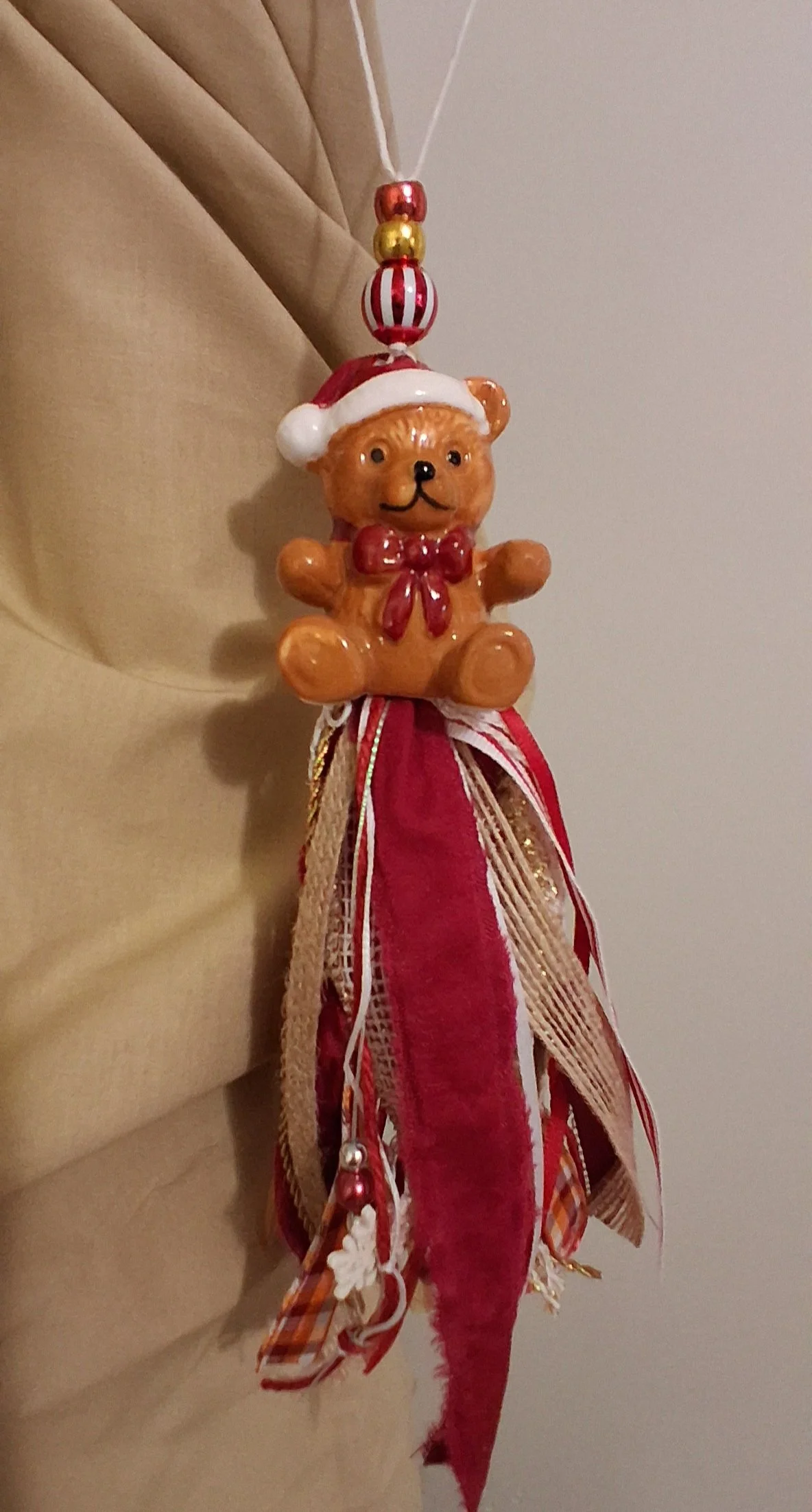 Christmas Bear Glass Top Ornament