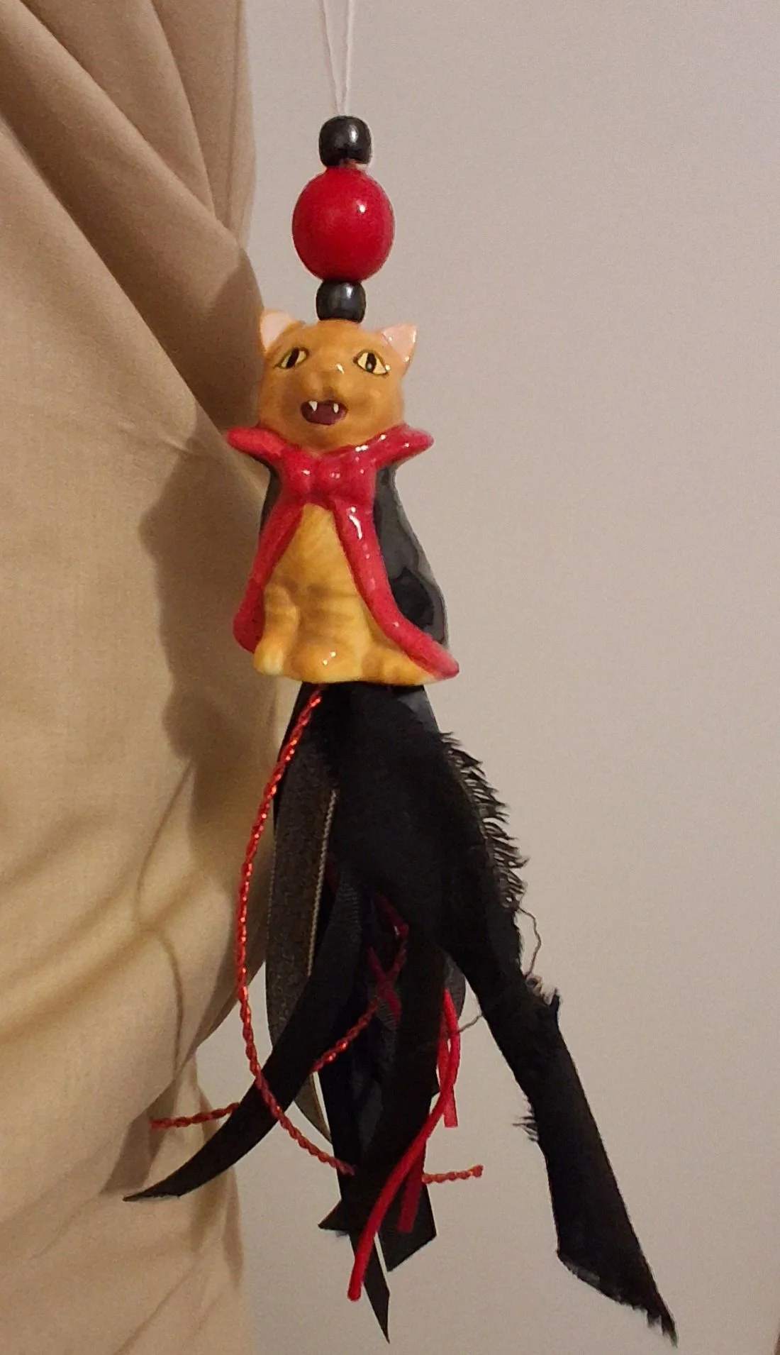 Vampire Cat Glass Top Halloween Decor