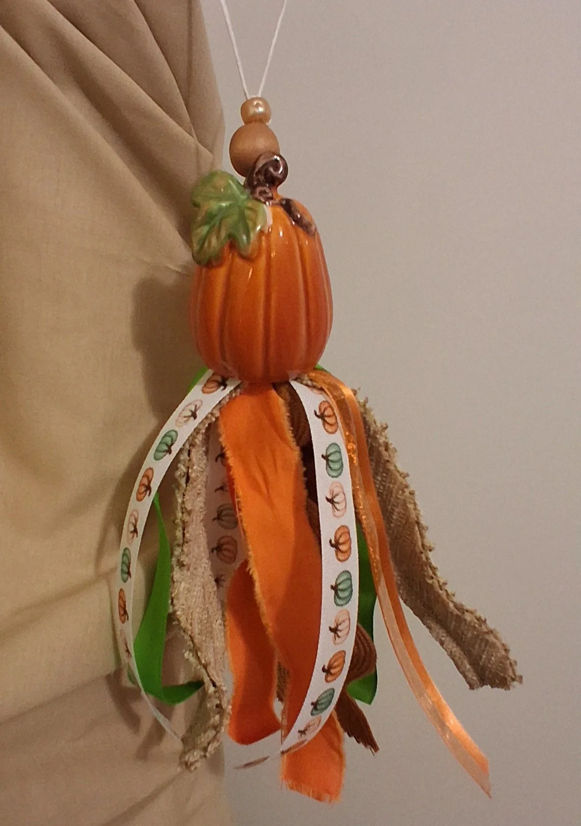 Tall Pumpkin Glass Top Harvest Decor