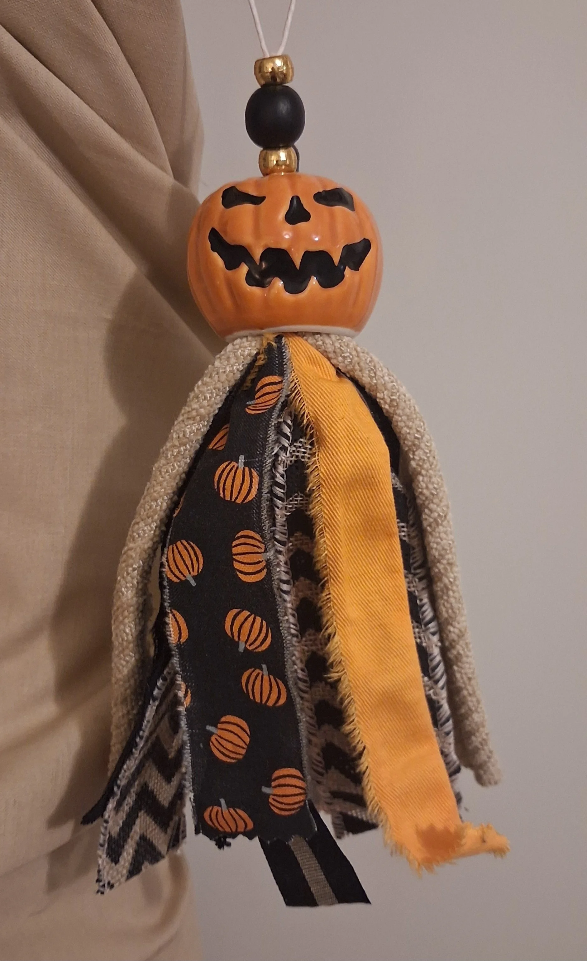 Happy Jack O' Lantern Glass Top Halloween Decor