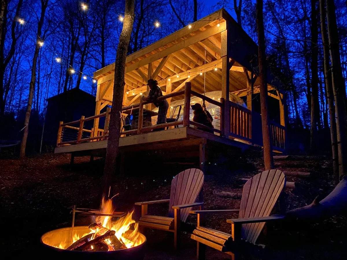 Evenings by the fire, under a sky full of stars.