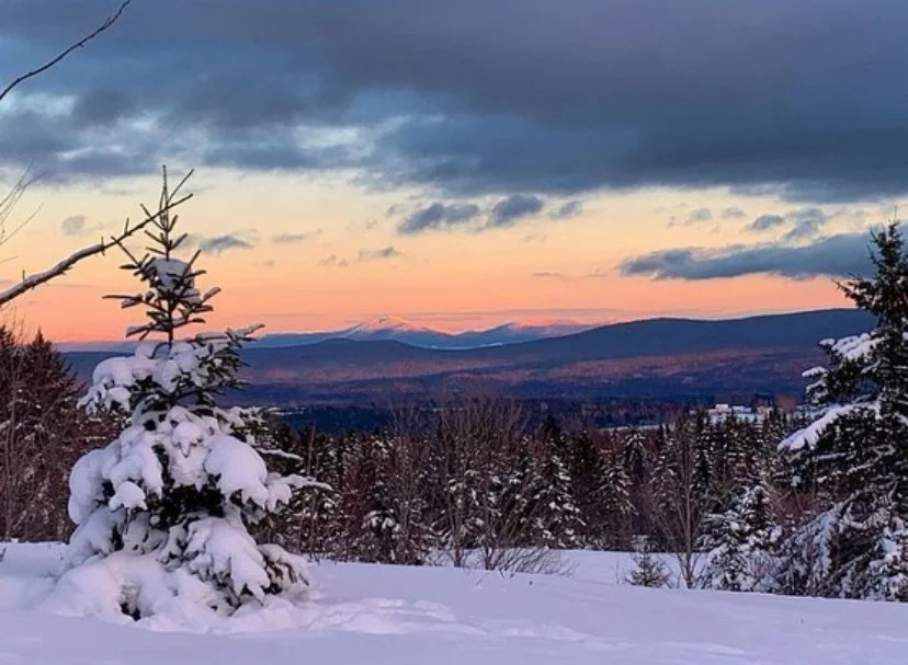 Cross-country skiing with views of the Presidential Range.