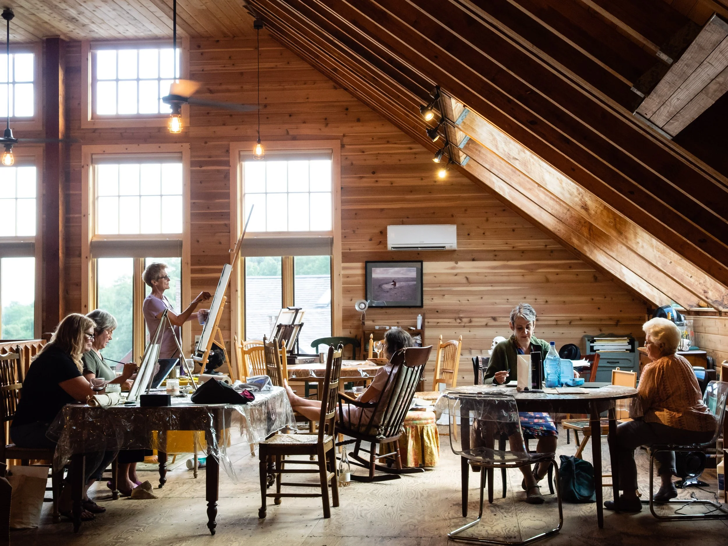 Art Studio with various students doing art