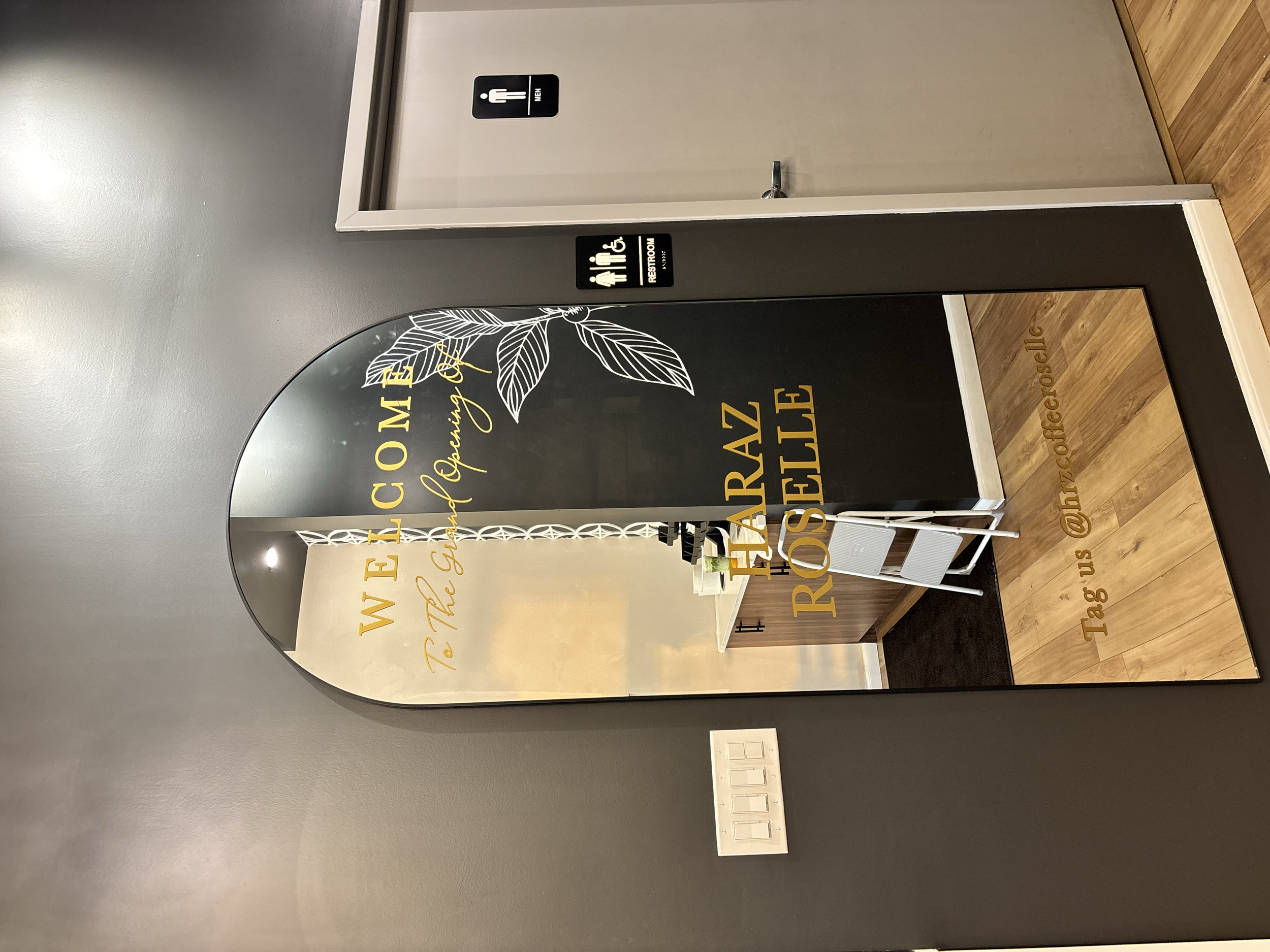 Organized and prepared the cafe layout for the vendors, including event decor and raffle displays, to create a cohesive experience and encourage guest participation.

Mirror setup by Jaymie. 