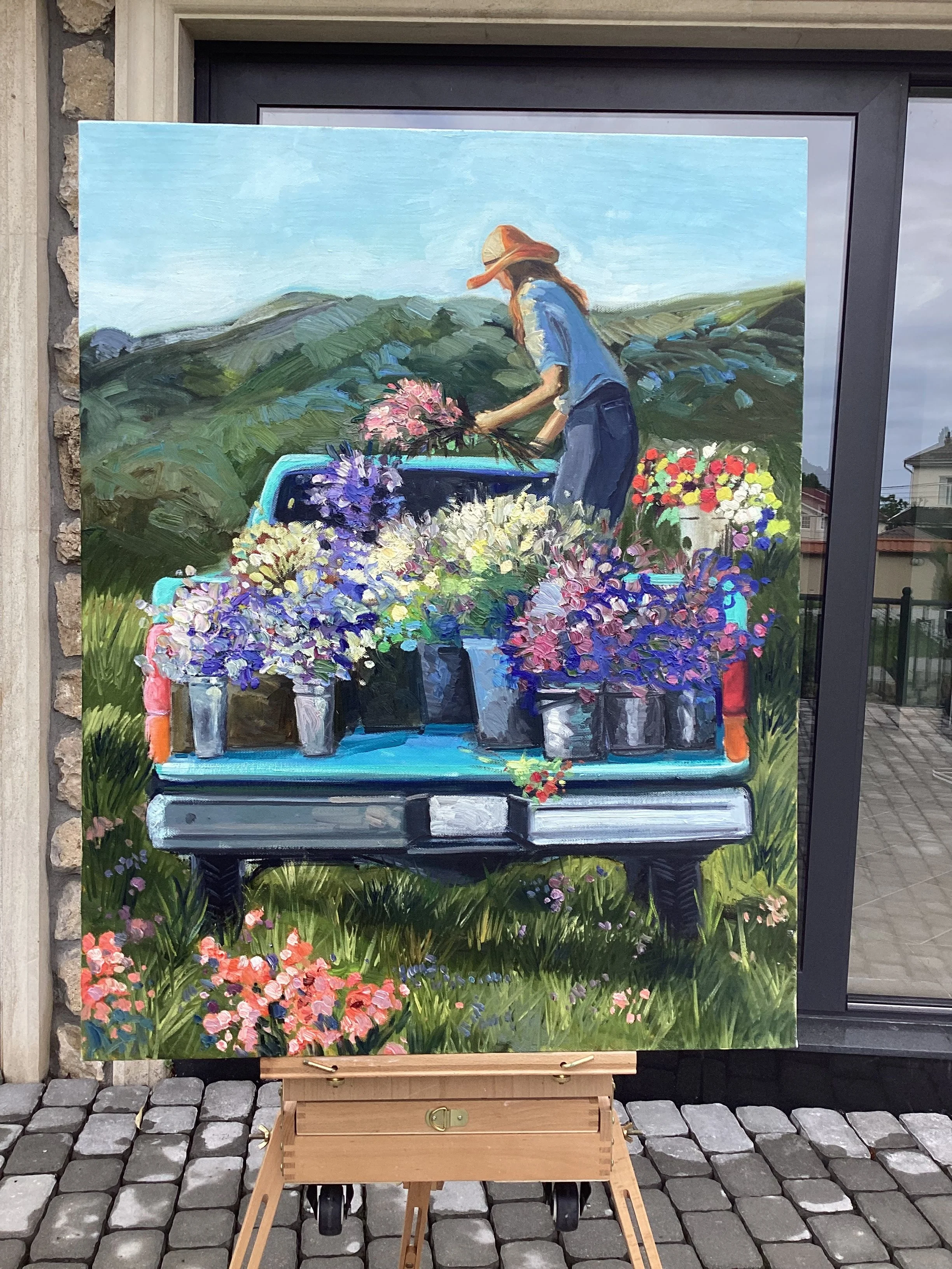 floral journey oil painting impressionist flowers colorful expressive art