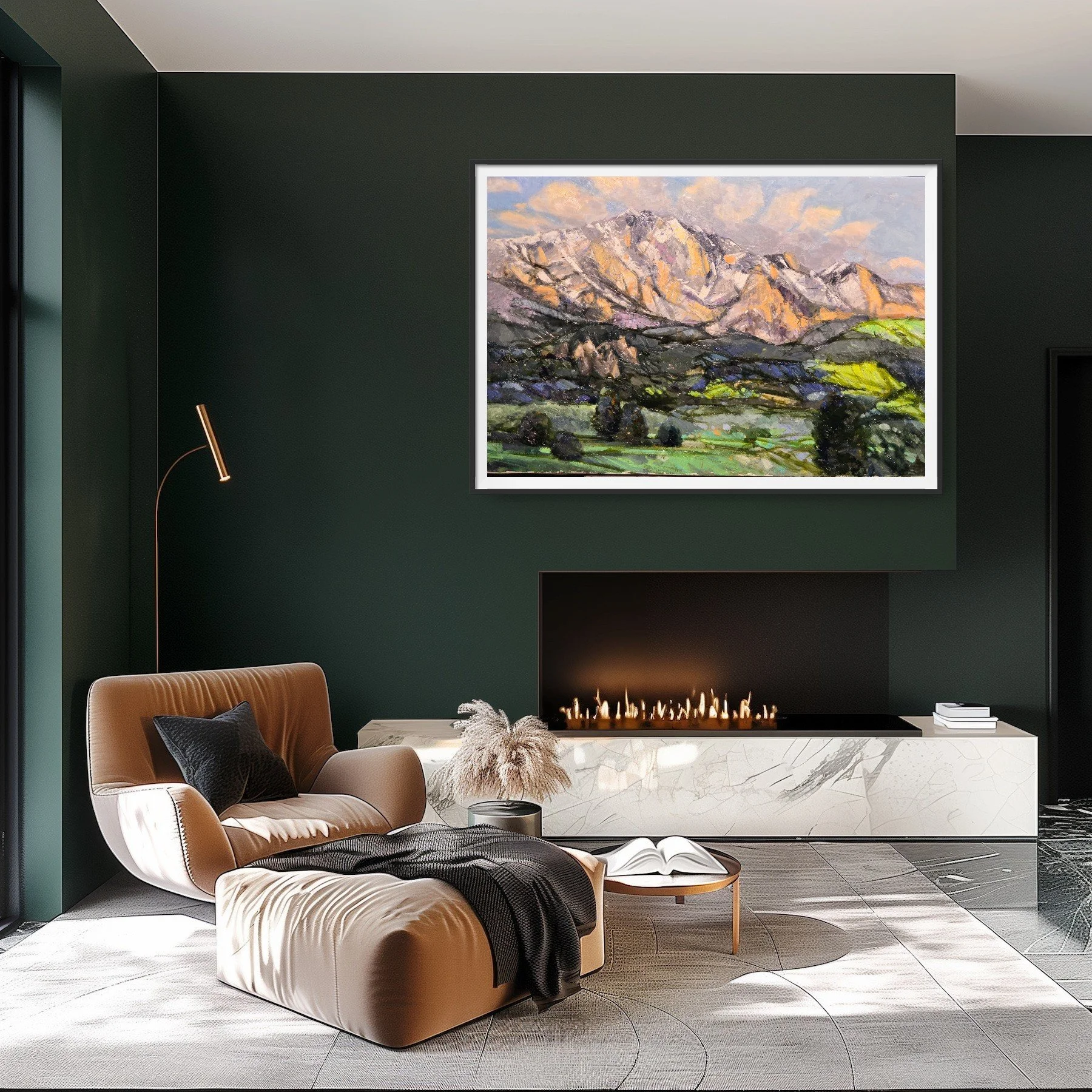 big artwork for living room oil painting gold tones textured contemporary art