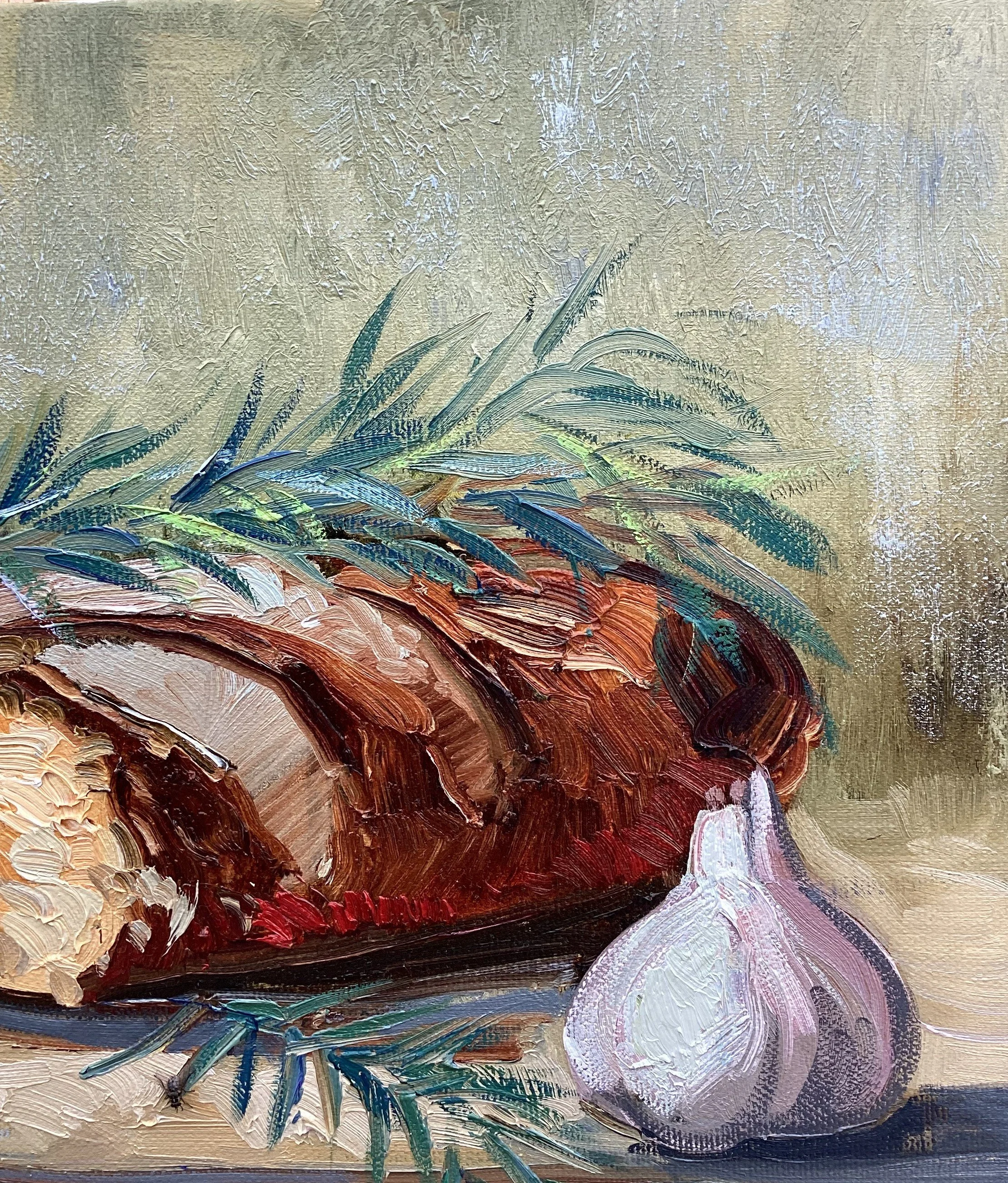 olive painting Mediterranean atill life impressionist oil painting warm tones contemporary art Azerbaijan